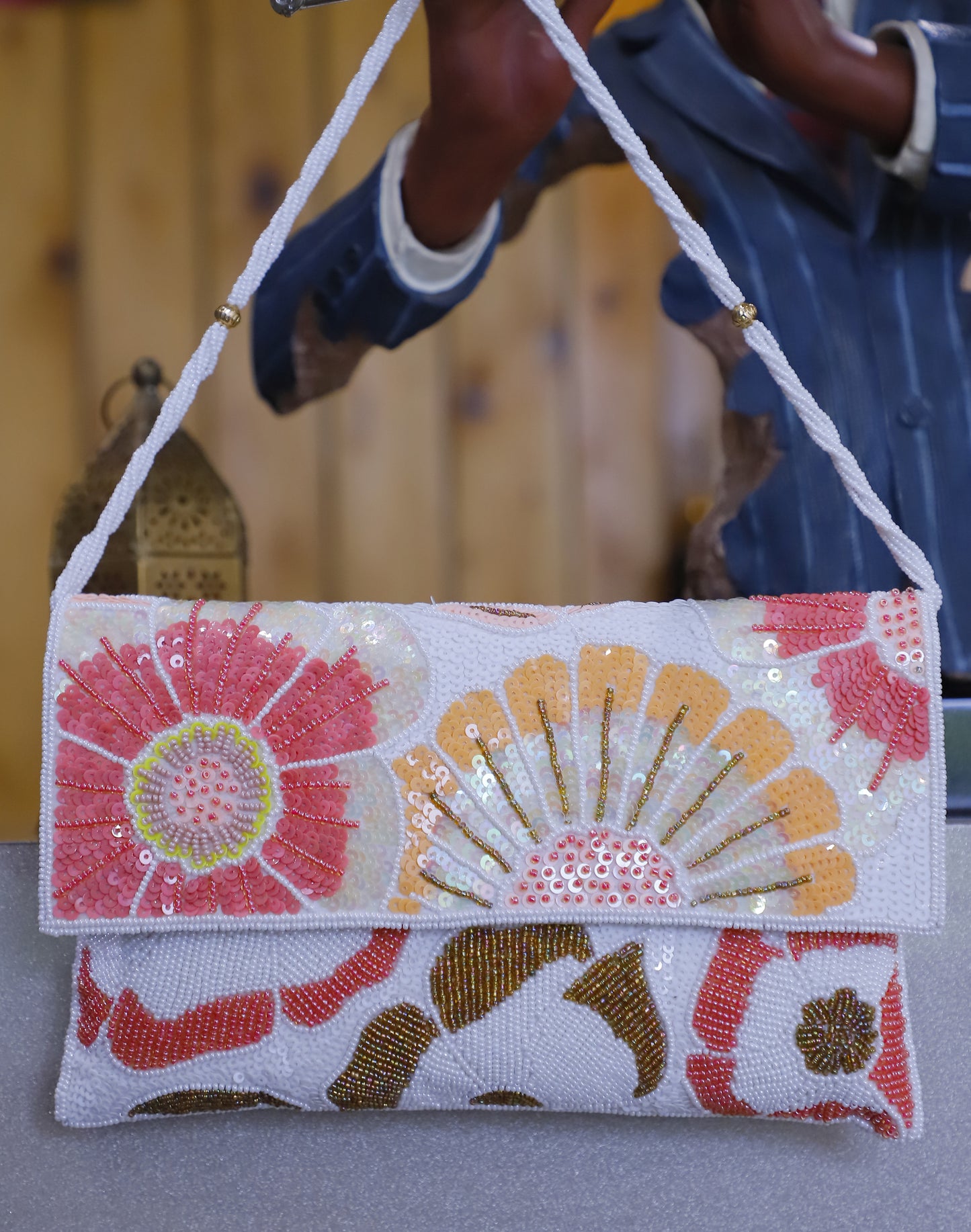 Multi-Coloured Silk Envelope Clutch
