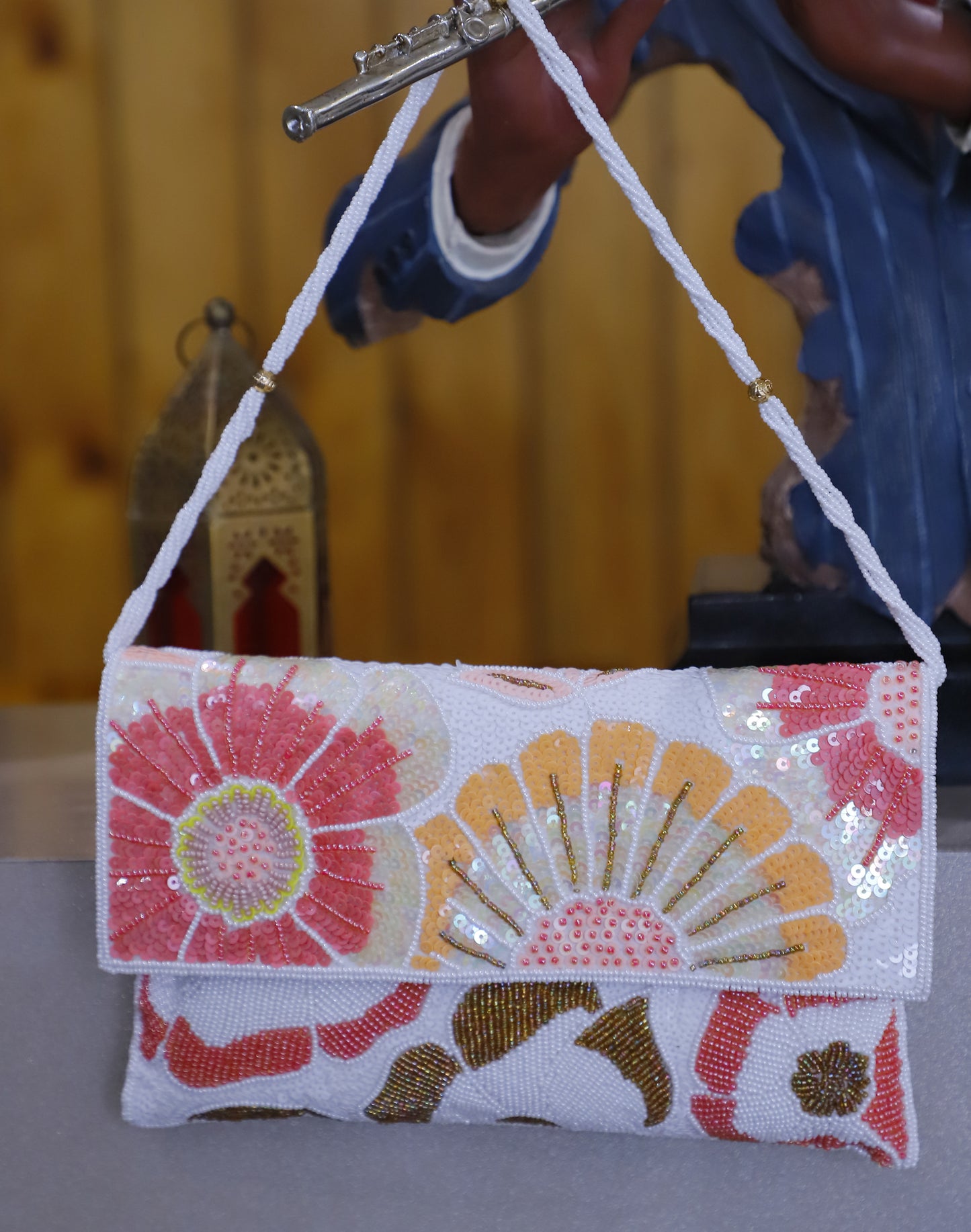 Multi-Coloured Silk Envelope Clutch