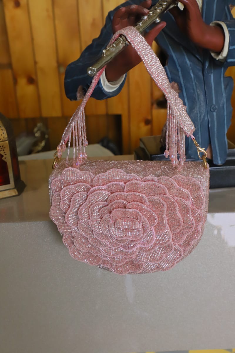 Rose pink clutch bag