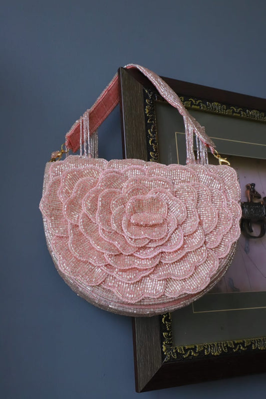 Rose pink clutch bag