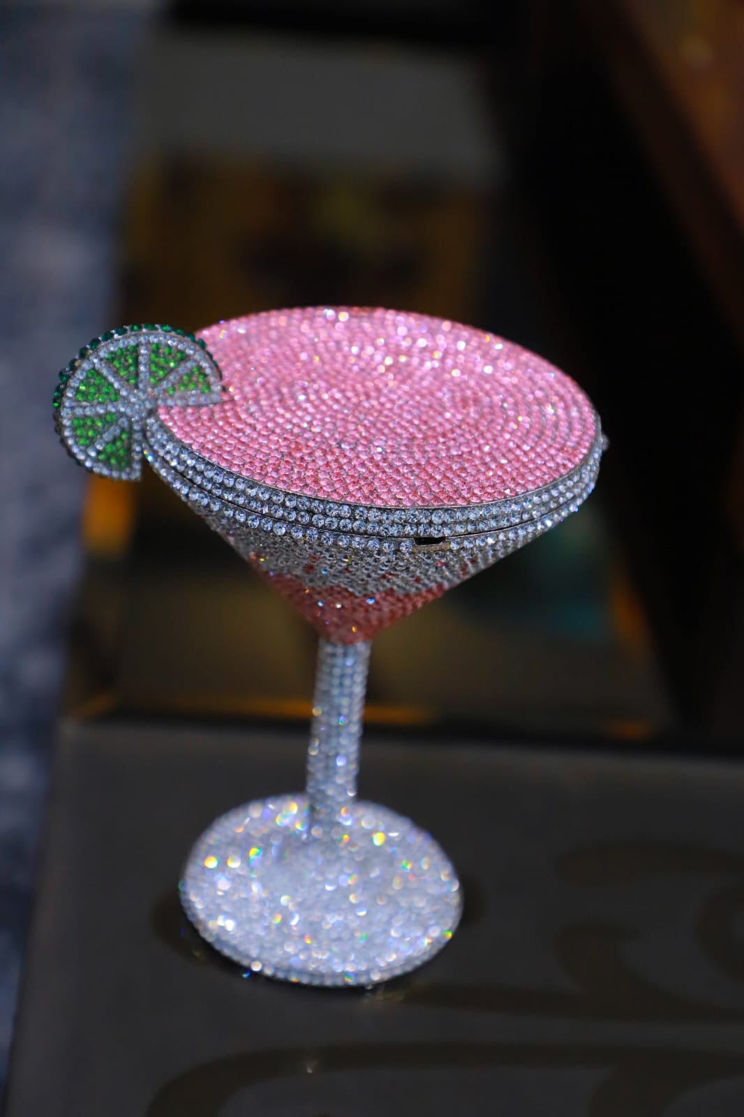Champagne glass  swaroski clutch bag