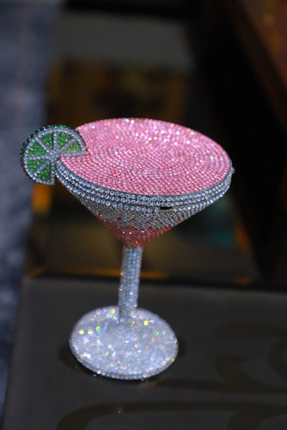 Champagne glass  swaroski clutch bag