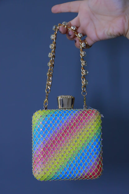 Rainbow clutch bag