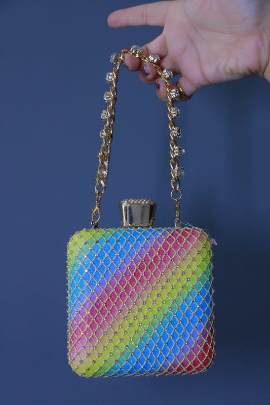 Rainbow clutch bag