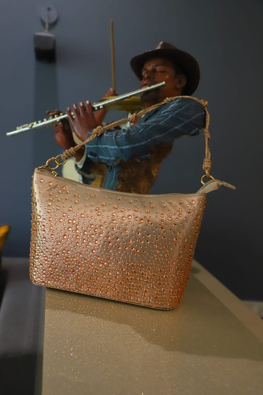 The Swarovski Studded Peach Clutch Bag