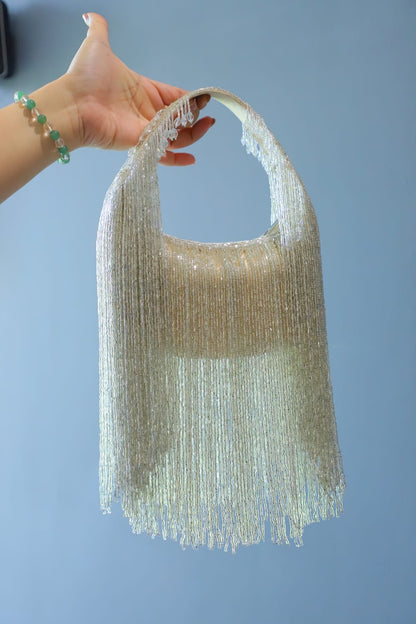 Silver Clutch with Cutdaana Tassels