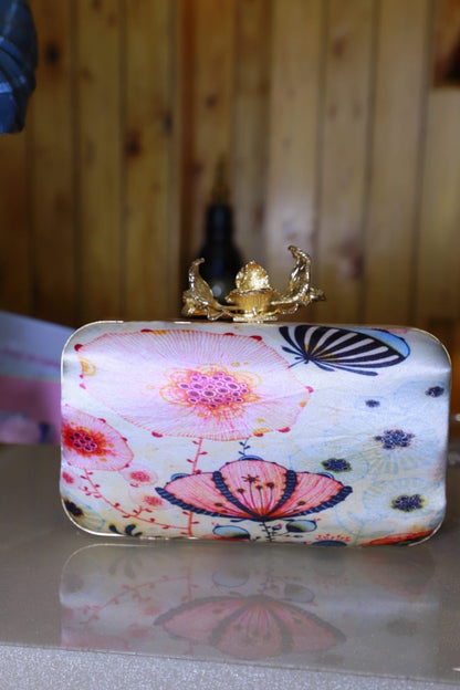 Printed clutch bag