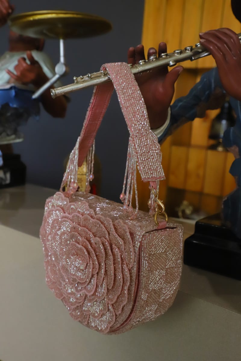 Rose pink clutch bag