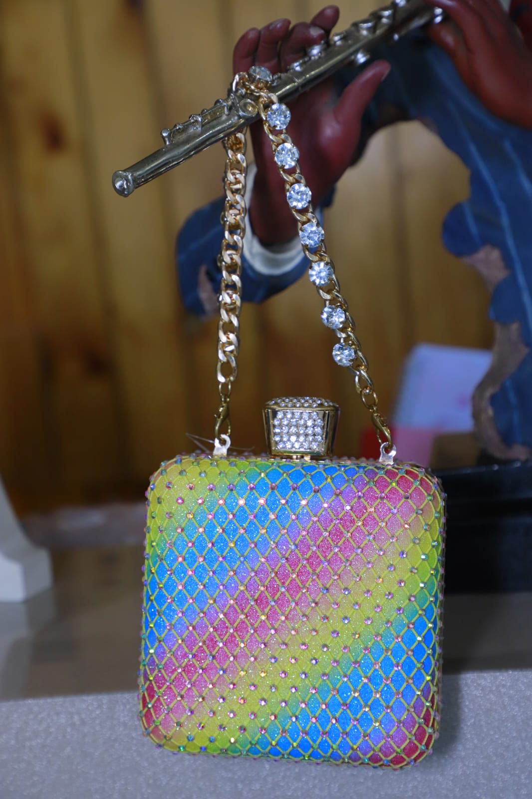 Rainbow clutch bag
