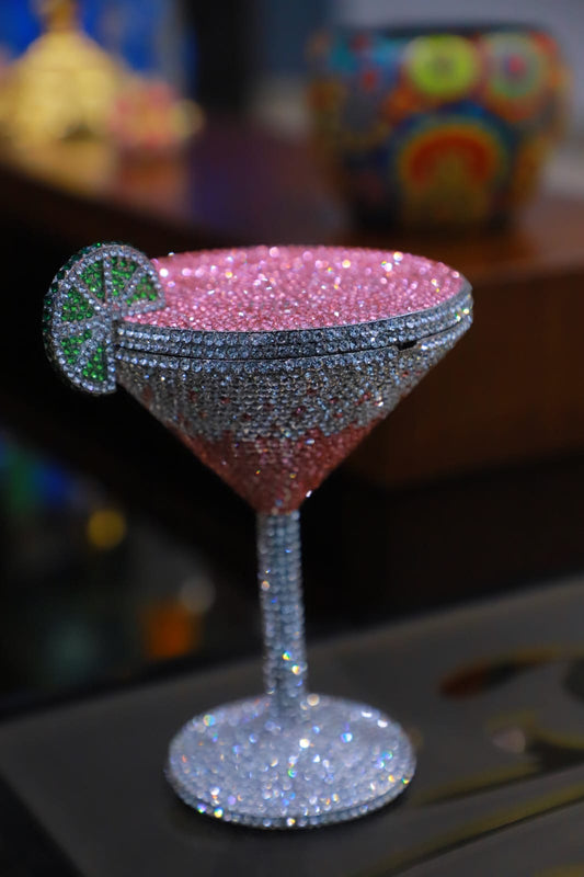Champagne glass  swaroski clutch bag