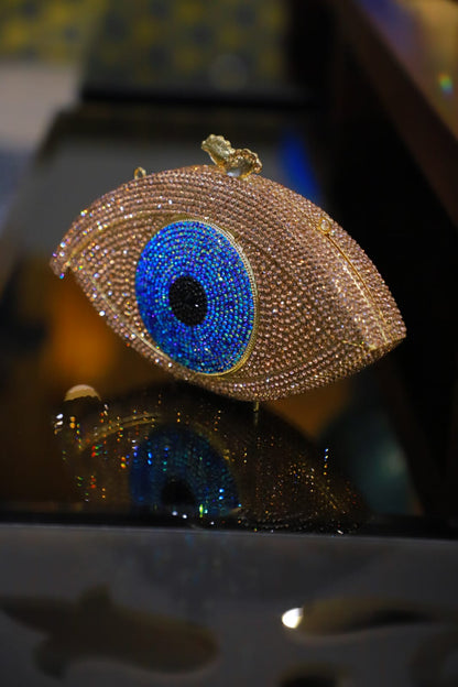 Evil eye swaroski clutch