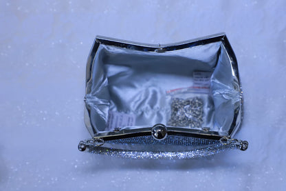 Swaroski silver clutch