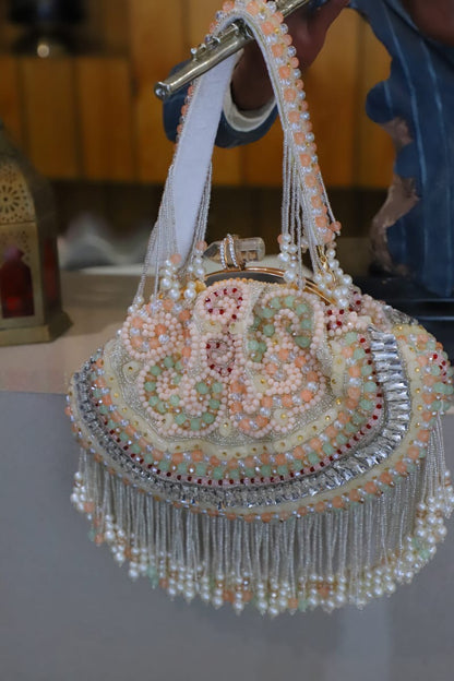 Multi beaded clutch bag