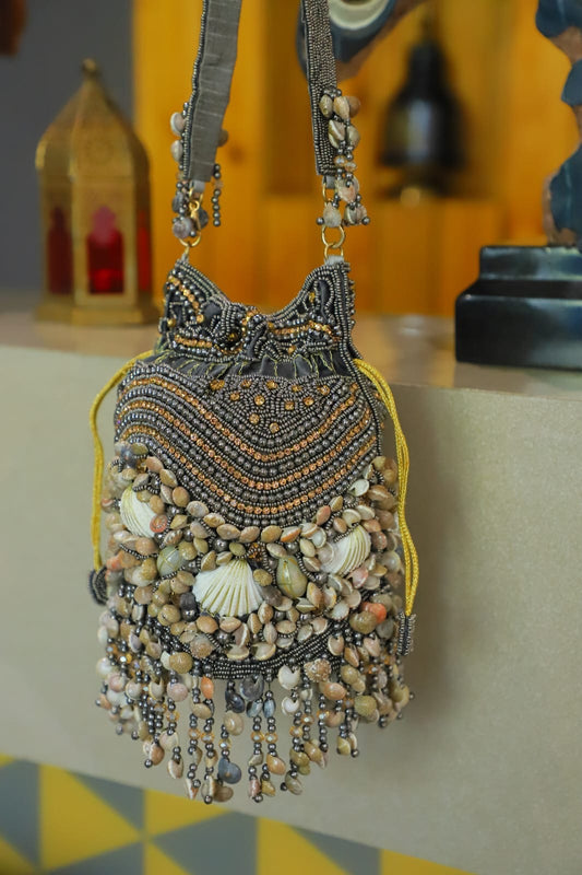 The Shell Embellished Potli Bag
