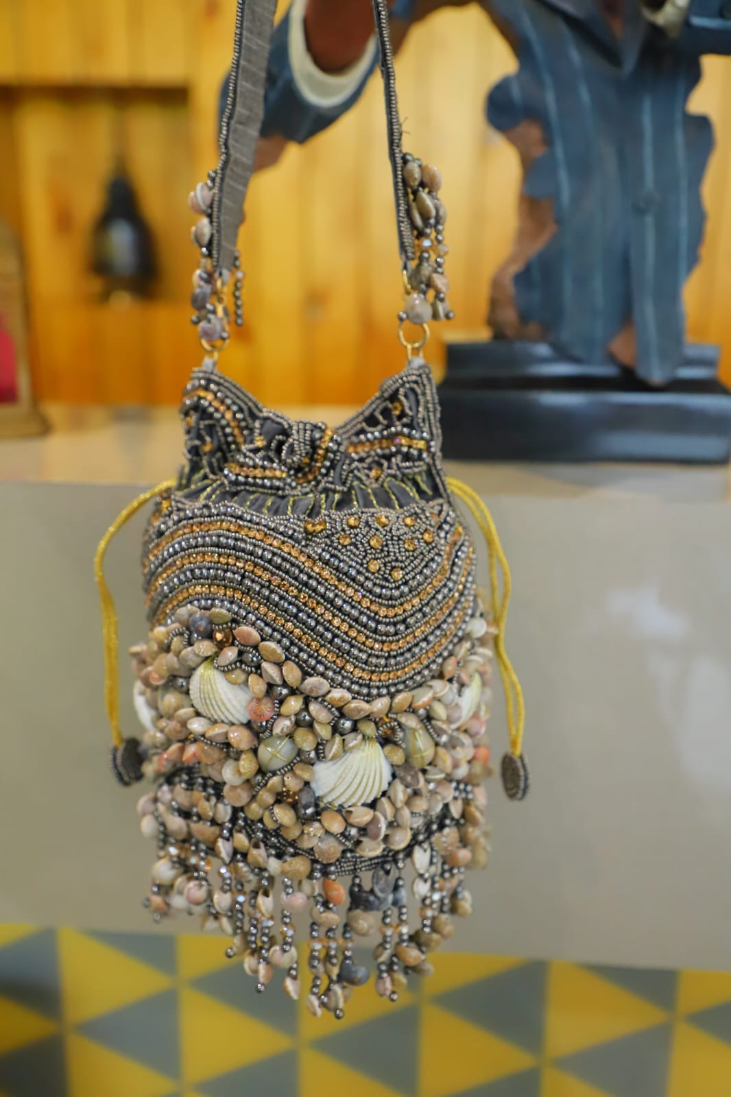 The Shell Embellished Potli Bag