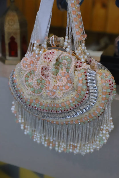 Multi beaded clutch bag