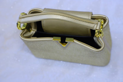 Golden Swaroski clutch bag