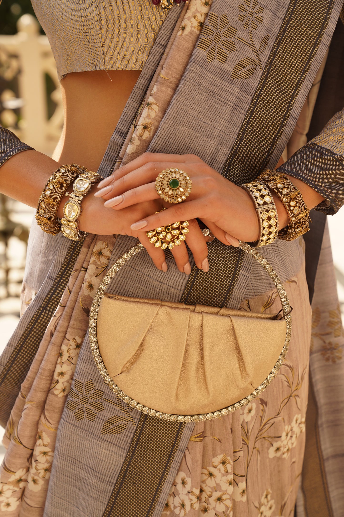 Swarovski Beaded Round Clutch Bag