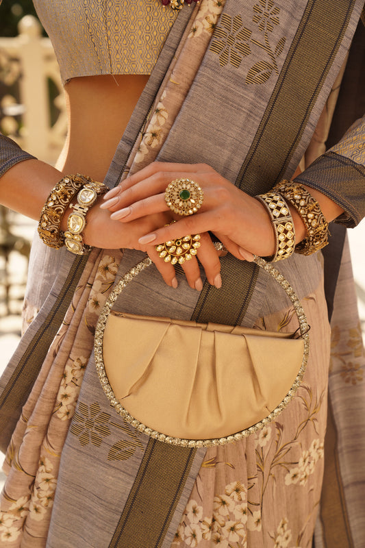 Swarovski Beaded Round Clutch Bag