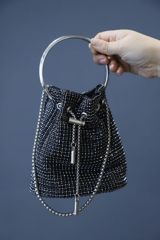 Swaroski bucket clutch bag