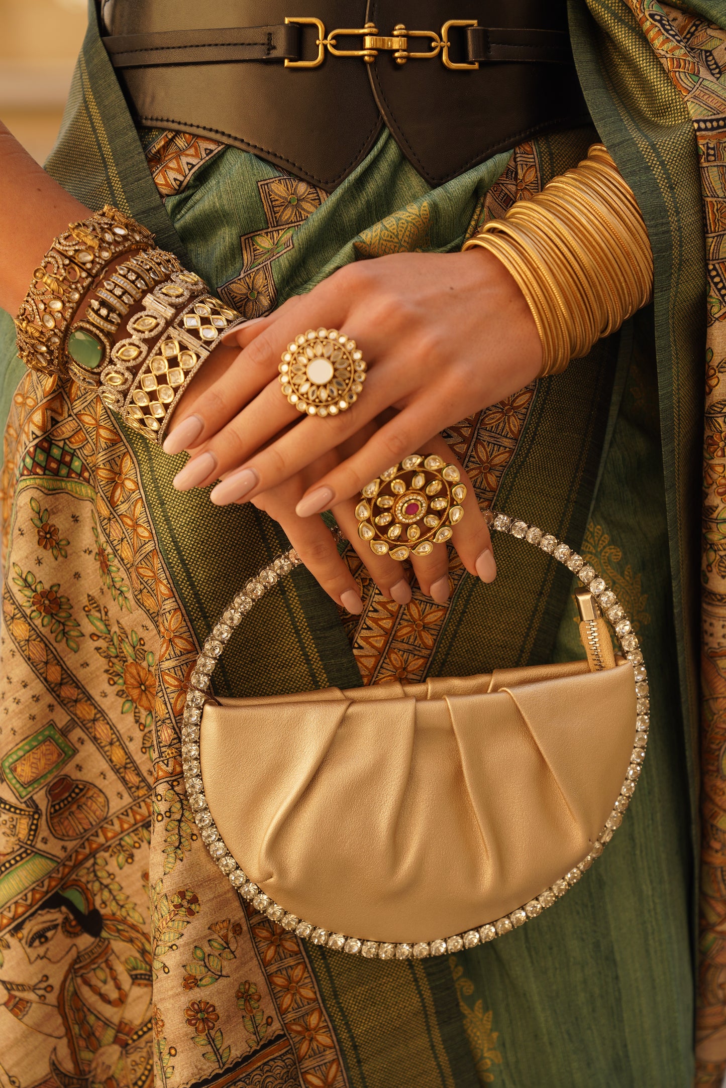 Swarovski Beaded Round Clutch Bag