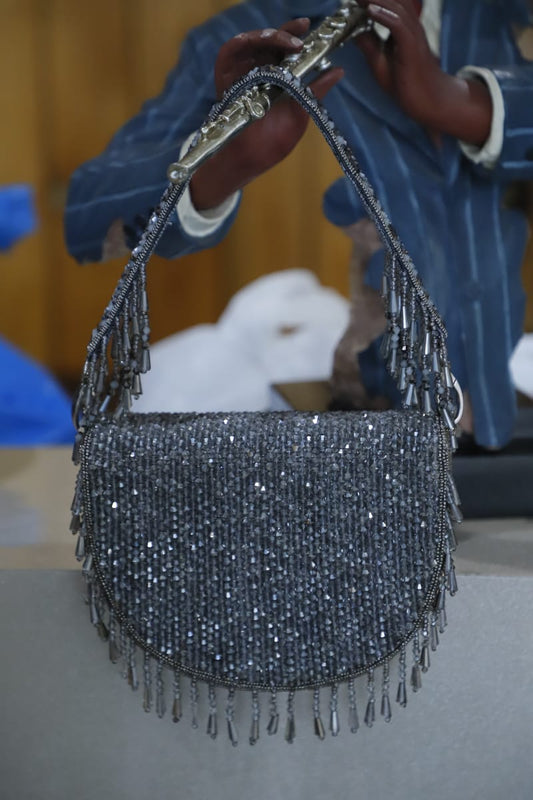 Grey Crystal Elegance Clutch