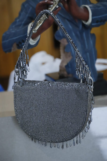 Grey Crystal Elegance Clutch