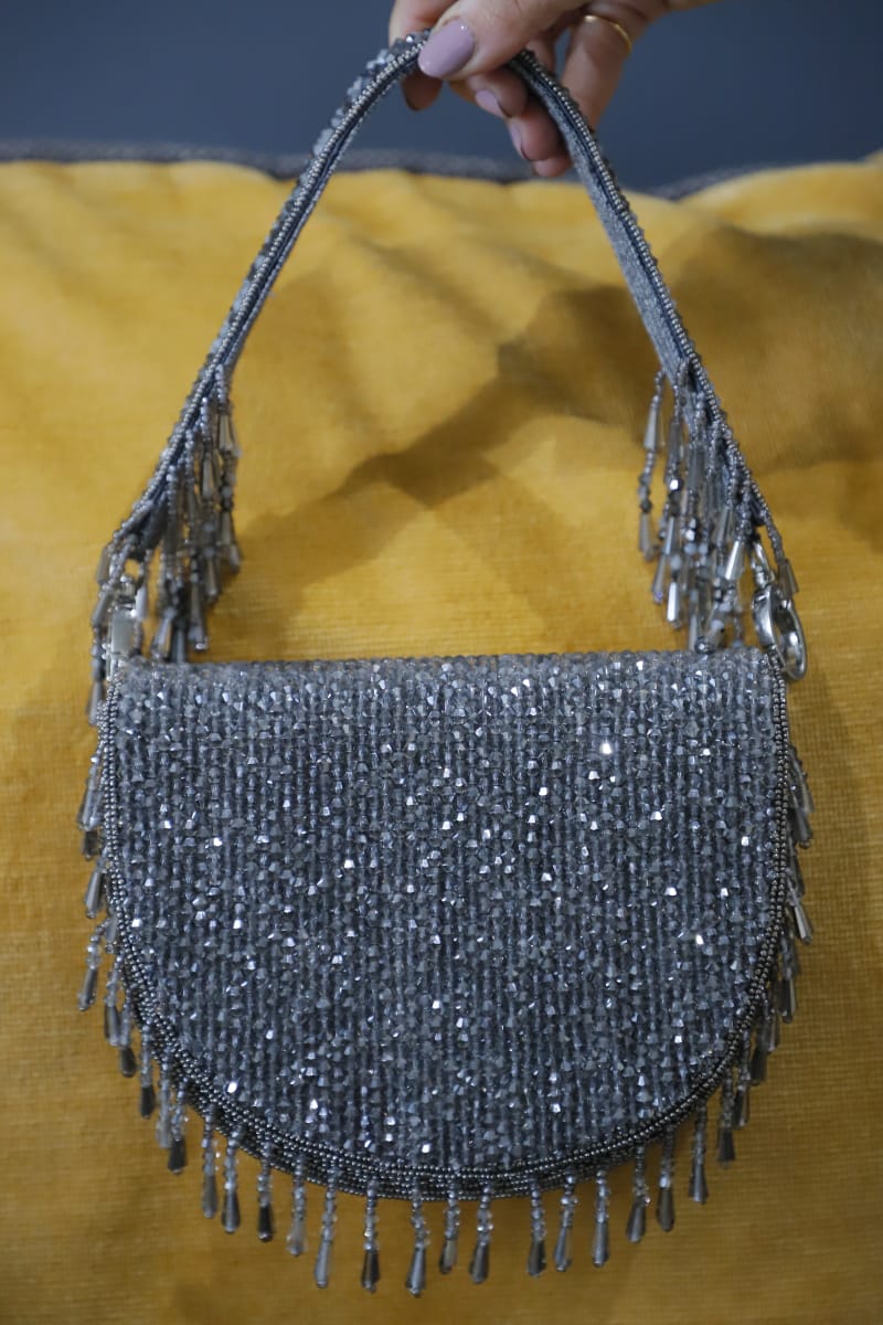 Grey Crystal Elegance Clutch