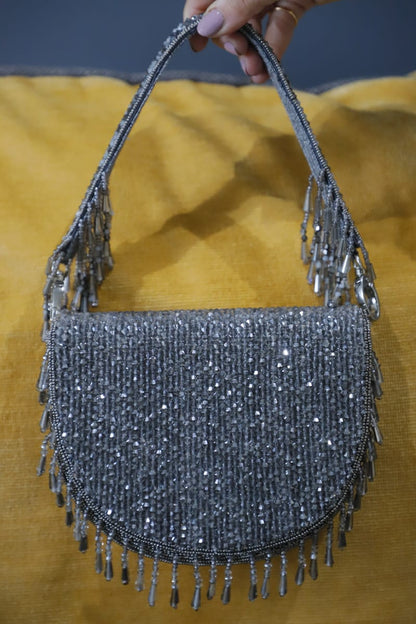 Grey Crystal Elegance Clutch