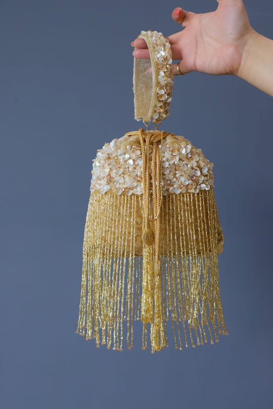 Golden tassel Potli