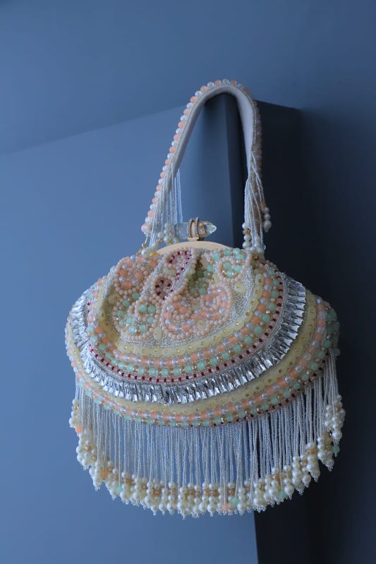 Multi beaded clutch bag