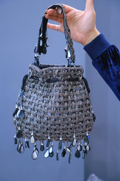 Grey silver cutdaana Potli