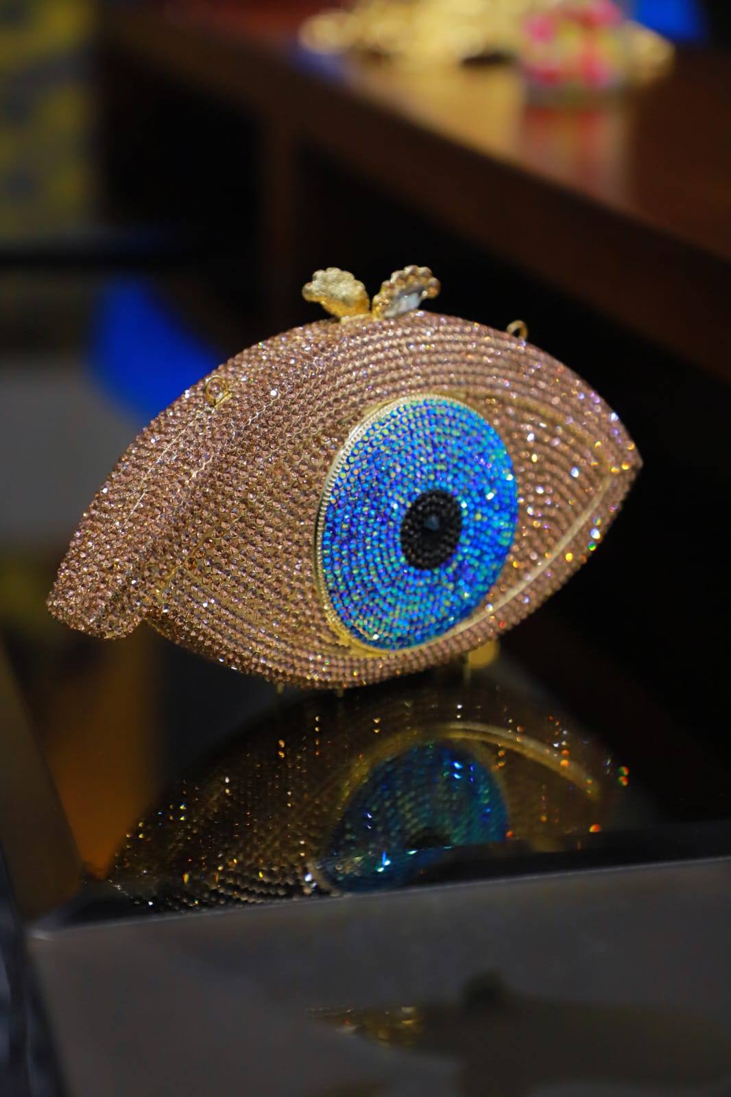 Evil eye swaroski clutch