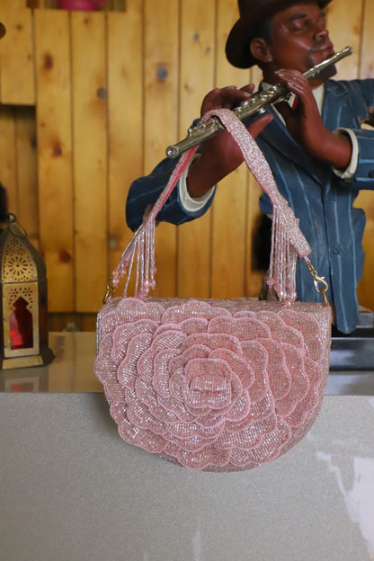 Rose pink clutch bag