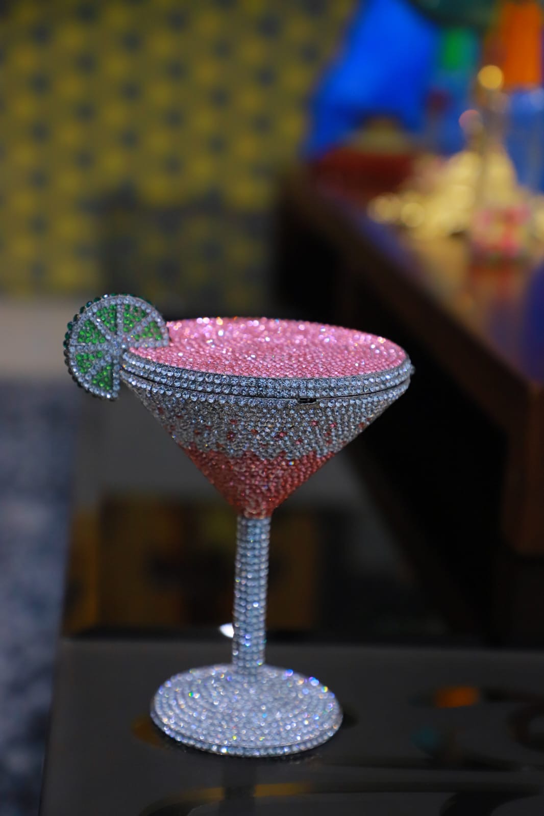 Champagne glass  swaroski clutch bag
