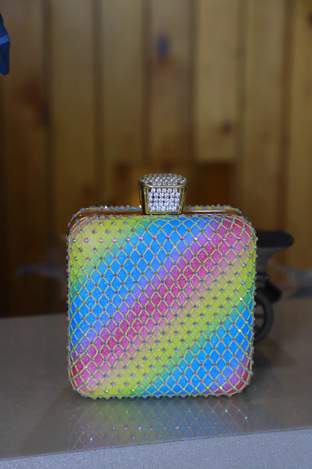 Rainbow clutch bag