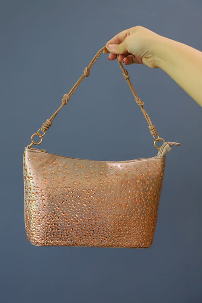 The Swarovski Studded Peach Clutch Bag