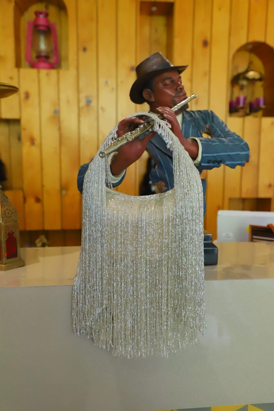 Silver Clutch with Cutdaana Tassels