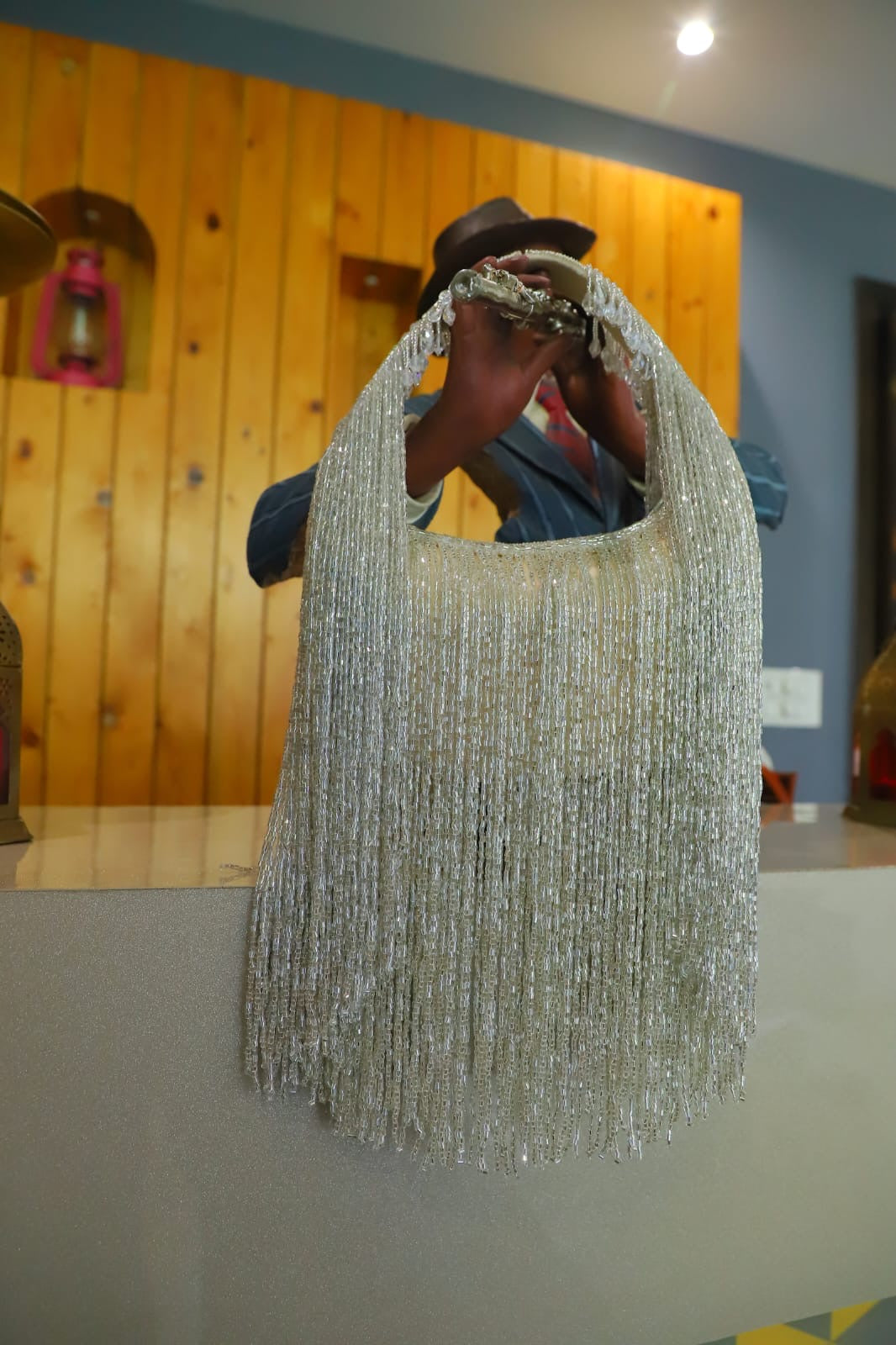 Silver Clutch with Cutdaana Tassels