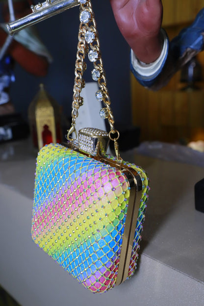 Rainbow clutch bag
