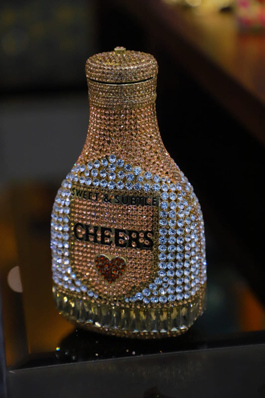 Bottle swaroski clutch bag
