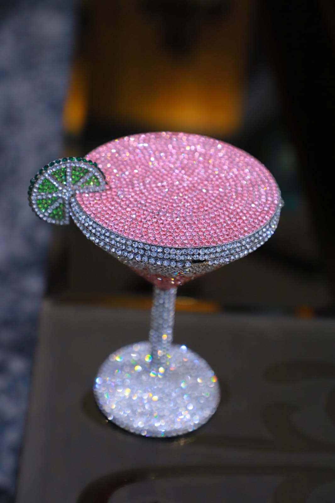 Champagne glass  swaroski clutch bag